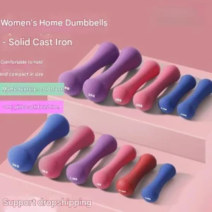 Frosted Dumbbell Bone Small Yoga Fitness Equipment for Men Women & Children Home Use Solid Cast Iron Dumbbell