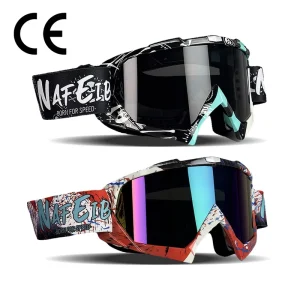 Full-Frame PC Rimless Cycling Goggles for Motorcycle and Ski Use Windproof Breathable UV Protection CE Certified Day/Night Use