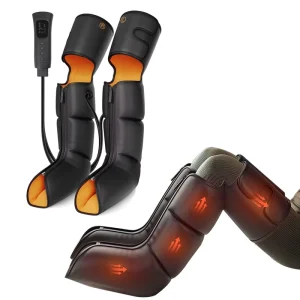 Full-Leg Air Compression Heated Massage Boots Foot Calf Thigh Home Office