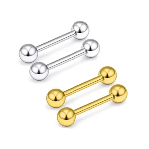 Full-Size Mirror and Polished Nipple and Tongue Barbell Piercing Jewelry, Internally Threaded ASTM F136, Children’s