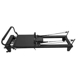 Full Track Sliding Pilates Reformer with Footbar Black Aluminum