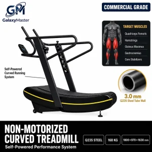 GM-XG8900-S Commercial Non-Motorized Curved Treadmill Self-Powered Running Machine Gym Factory