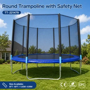Garden Trampoline Safety Net Heavy Duty Springs Outdoor Fitness Jumping Family Park Commercial Waterproof Eco-Friendly