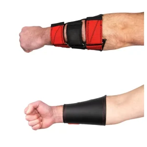Genuine Leather Forearm Guards for Strongman Training Anti Slip 3 Strap Stone Sleeves Triple Buckle