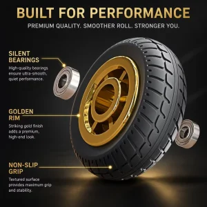 Golden Abdominal Roller Wheel with Silent Bearings for Home Gym Core Workout OEM Factory