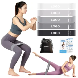 Gradient Gray Resistance Loop Band and Pilates Ring TPE Material for Yoga Hip Leg Strength Training Customizable