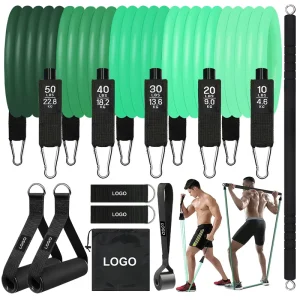 Gradient Green Latex Resistance Tube Set for Full-Body Strength Training