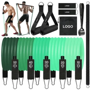 Gradient Green TPE Resistance Tube Set for Home Gym