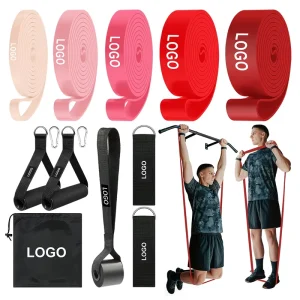 Gradient Red Elastic Exercise Bands for Pull-Ups, Sprinting, Running, and Push-Ups