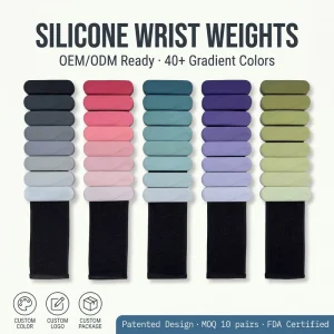 Gradient Skin-Safe Silicone Encapsulated Iron-Core Adjustable Wearable Bangle Wrist Weights for Gym Training