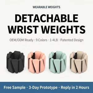 Gradient Skin Safe Silicone Encapsulated Iron Core Adjustable Wearable Bangle Wrist Weights for Gym Training