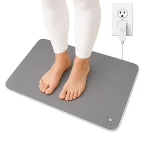 Gray Conductive PU Leather Square Rubber-Backed Grounding Mat for Desk and Floor Use
