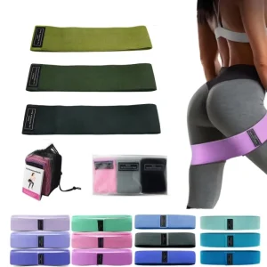 Green Fabric and Latex Hip Loop Resistance Band Set