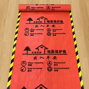 Green OPP Woven Fabric EVA Floor Protection Mat Waterproof Non-Slip Custom Size and Thickness for Marble and Granite Flooring