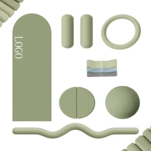 Green Pilates Workout Set Silicone Accessories for Strength Building and Posture Correction