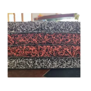 Grey Fluffy Puzzle Pattern Car Floor Mats Velour Surface Anti-Slip PVC Backing Cushioned Washable 9-20 mm Thick Machine-Made