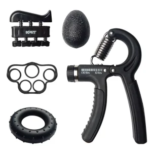 Grip Strength Trainer Strengthener Workout Kit 5-Pack Adjustable Resistance Hand Grip Exercise Set