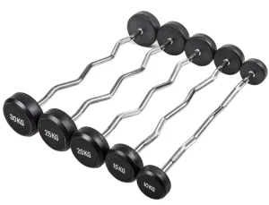 Guangzhou Factory Fixed Straight and Curl Rubber and Steel Barbell