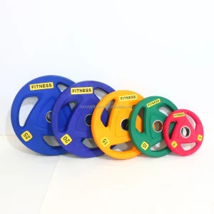 Gym Barbell and PU Stack Weight Plates Set for Free Lifting Fitness Equipment with Accessory Weights