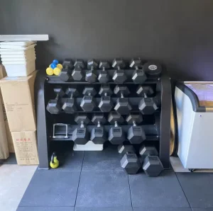 Gym Basic Training Rubber-Coated Hex Dumbbell Set MS1002