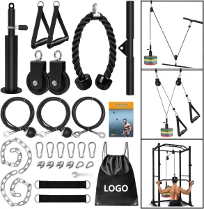 Gym Cable Pulley System for Lat Pulldown, Biceps and Triceps Workouts
