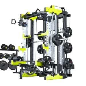 Gym Equipment Home Fitness Multi Function Station All-in-One Home Workout Power Squat Rack Smith Machine With Lat Pulldown