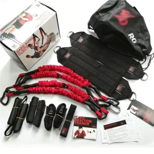 Gym Fitness 4D Pro Bungee Trainer Elastic Suspension Fitness Kit Anti-Gravity Bungee Dance Strap Dynamic Ropes Reaction System
