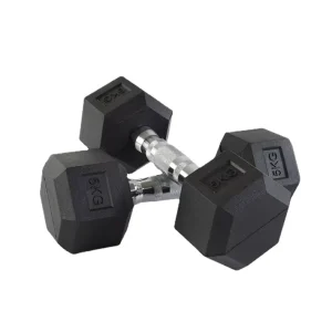 Gym Hexagonal Dumbbell Set Free Workout Equipment with Rubber Encased Solid Weights