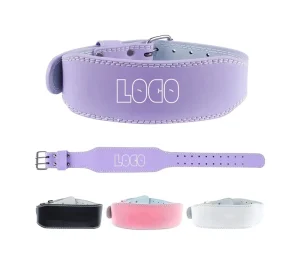 Gym Leather Powerlifting Exercise Belt Pink for Women