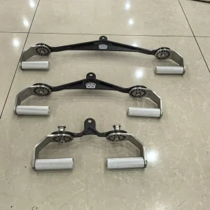 Gym Pulley Pulldown Accessory with Anti-Slip Steel Barbell Handle Kit