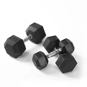 Gym Rubber Hex Stainless Steel Dumbbell Set, 2 kg to 50 kg