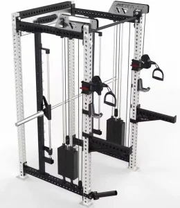 Gym Smith Machine Power Cage Multi-Function Station Power Rack With Lat Pulldown