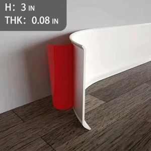 H8CM Modern Soft PVC Self Adhesive Skirting Boards Moisture Proof Easy Clean for Hospital Kitchen Tiles and Cement Surfaces