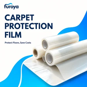 HDPE Carpet Protective Film Plain Soft Surface Self Adhesive Temporary Floor Covering Film 300m