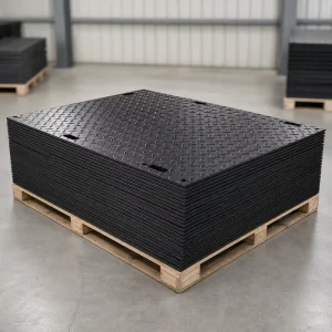 HDPE Construction Site Flooring Mats Temporary Roadway Panels for Heavy Equipment Access, Turf Protection, and Safety