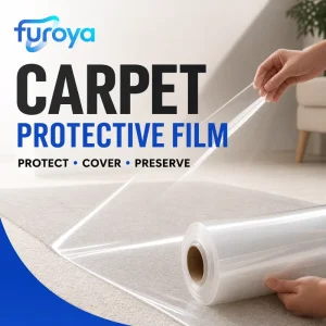 HDPE Greaseproof Carpet Protection Film Roll High Tensile Strength for Temporary Floor Covering Interior Renovation