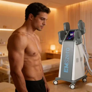HIEMT Electromagnetic Muscle Contraction Stimulator 5000W 4-Handle EMS Muscle Building Machine