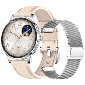 HK38 Smartwatch for Women with NFC Heart Rate Health Monitoring 1.19″ AMOLED Screen