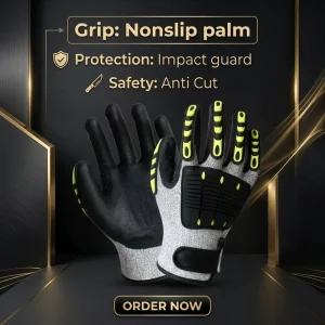 HPPE Impact Level 2 Cut Resistant Anti-Slip Puncture-Resistant Tear-Resistant Durable 7 oz Powder-Free Gloves Textured Palm