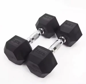 HT-1000B6 Hex Rubber Dumbbells Set Iron Core Kids Weights Home Gym