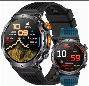 HT42 Smartwatch for Men with GPS Tracking, Calling, 850mAh Battery, and LED Flashlight
