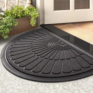Half Entryway Carpet Thick-Cushioned Doormat Rubber Backing Indoor Outdoor Polyester Polypropylene Floor Mat