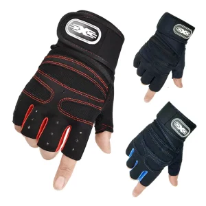 Half-Finger Breathable Non-Slip Weightlifting Gloves with Polyester, Rubber, and Neoprene