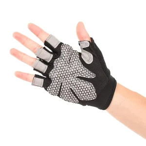 Half-Finger Fitness Gloves with Honeycomb Anti-Slip Pad Breathable for Gym and Calisthenics