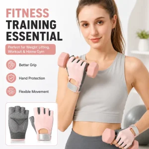 Half Finger Gym Gloves for Men Women Anti-Slip Weight Lifting Fitness Training