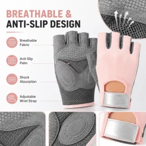 Half-Finger Gym Gloves for Men and Women Anti-Slip Breathable Weightlifting Workout Gloves
