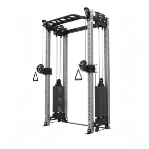 Half Rack Cable Crossover Power Rack with Dual Cable Machine and Stainless Steel Construction