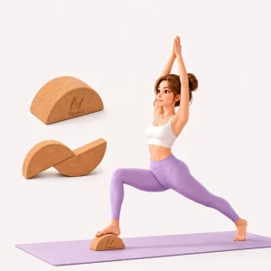 Half Round Natural Cork Pilates Yoga Block