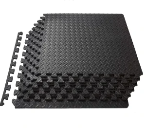 Half-Thickness EVA Foam Puzzle Exercise Mat, Interlocking Gym Flooring Tiles, 60 x 60 x 1.2 cm (24 x 24 x 1/2 in)
