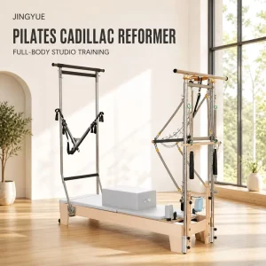 Half Trapeze Pilates Reformer Tower Set Oak Wood for Yoga Pilates Studio